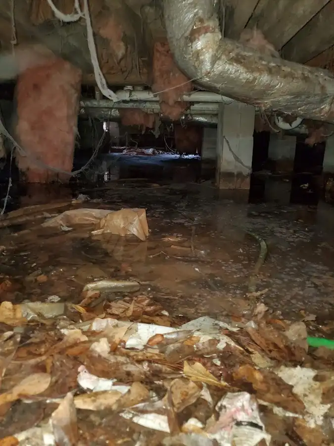 Crawl space flood assessment for Commercial Water Damage Restoration in University